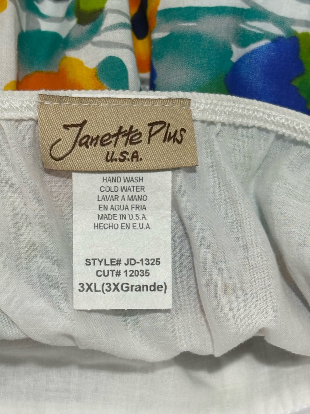 Janette Plus White Bodice Blue & Orange Floral Midi Sundress - Picture 6 of 7